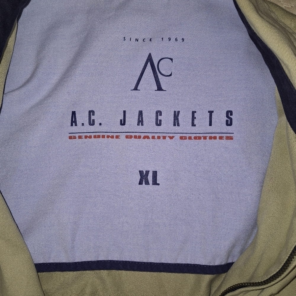 An A.C. Jackets khaki colored Golf jacket in an XL. 100% cotton. - Picture 2 of 8
